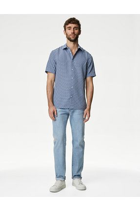 پیراهن آبی مردانه رگولار Marks & Spencer - کد 834407489