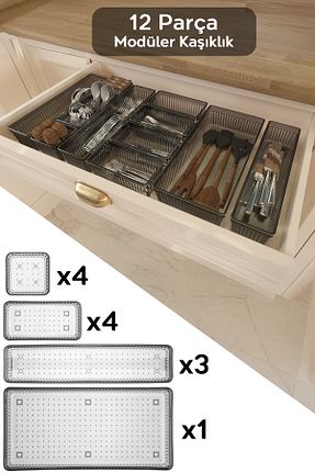 جای قاشق طوسی پلاستیک Meleni Home - کد 875710339