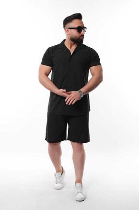 ست بالاتنه و پائین تنه مشکی مردانه بافتنی MCZ GİYİM - کد 875709504