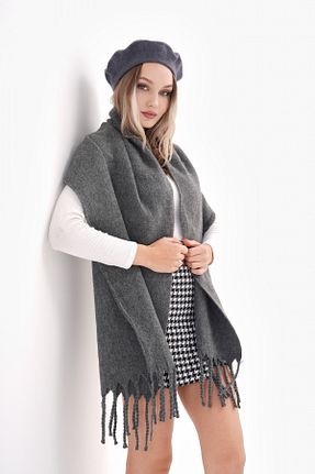 شال گردن طوسی زنانه نخ Ritagarcia - کد 875724450