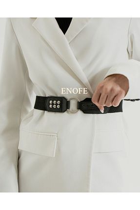 کمربند مشکی زنانه چرم مصنوعی ENOFE - کد 875735422