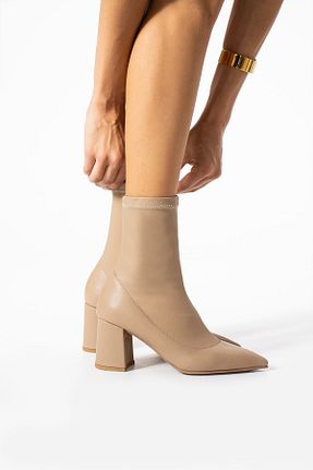 بوت / نیم بوت قهوه ای زنانه پارچه Gökçe Shoes - کد 147550842