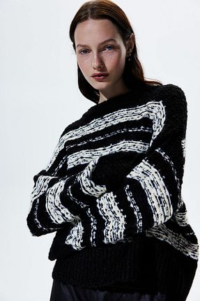 پلیور مشکی زنانه ساده H&M - کد 875787919