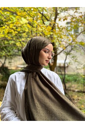 شال خاکی زنانه پنبه ای shalby - کد 875813349