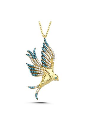 گردنبند نقره آبی زنانه 925 عیار ka ra - کد 850768362