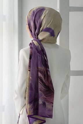 شال بنفش زنانه Medine İpeği Vissona - کد 875846695