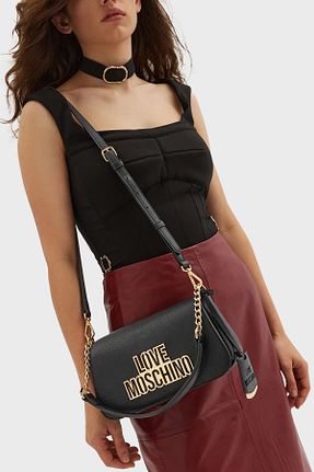 کیف دوشی مشکی زنانه چرم مصنوعی Love Moschino - کد 875849424