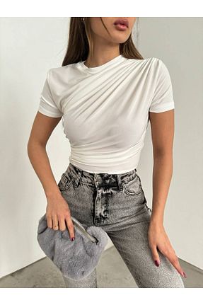 بلوز سفید زنانه ساده Modamorfo - کد 827306543