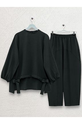 ست بالاتنه و پائین تنه مشکی زنانه بافتنی Modamorfo - کد 827500742