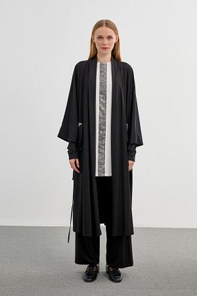 ست بالاتنه و پائین تنه مشکی زنانه بافتنی Zühre - کد 823661442