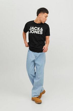 تیشرت مشکی مردانه یقه دوچرخه Jack & Jones - کد 696165051