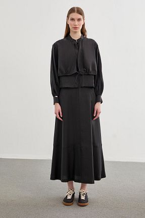 ست بالاتنه و پائین تنه مشکی زنانه بافتنی Zühre - کد 822727989