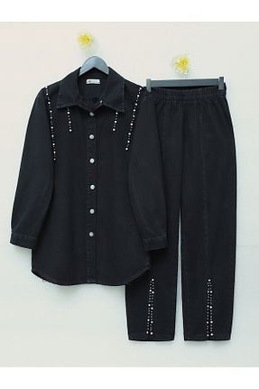 ست بالاتنه و پائین تنه مشکی زنانه بافتنی Modamorfo - کد 830647422
