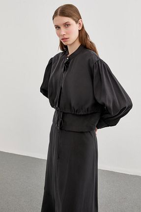 ست بالاتنه و پائین تنه مشکی زنانه بافتنی Zühre - کد 822727989