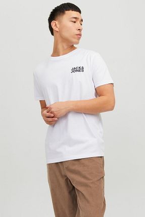 تیشرت سفید مردانه اسلیم فیت Jack & Jones - کد 696159512