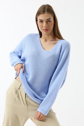 پلیور سایز بزرگ آبی زنانه سایز بزرگ Devinka - کد 148437564