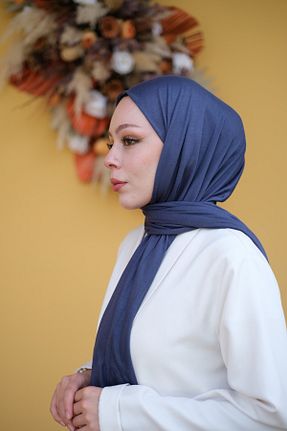 شال سرمه ای زنانه پنبه ای Zenica - کد 875941651
