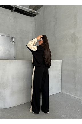 ست بالاتنه و پائین تنه مشکی زنانه بافت dolu butik - کد 875927197