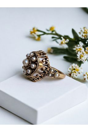 انگشتر جواهر قهوه ای زنانه مروارید FAYRA ACCESSORIES - کد 834730557
