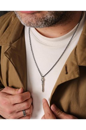 گردنبند نقره مشکی مردانه 925 عیار MEKS JEWELS - کد 875951765