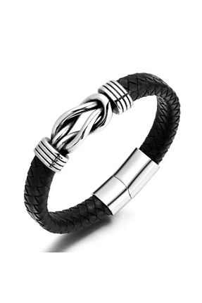 دستبند استیل (فولاد) مشکی مردانه استیل ضد زنگ PİGADO - کد 875974776