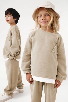 ست بالاتنه و پائین تنه بژ بچه گانه بافت lorio kids - کد 875974709