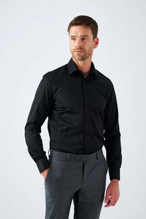 پیراهن مشکی مردانه یقه کلاسیک Paşahan - کد 875980607