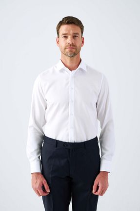 پیراهن سفید مردانه یقه کلاسیک Paşahan - کد 875975616
