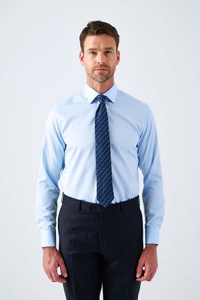 پیراهن آبی مردانه یقه کلاسیک Paşahan - کد 875981611