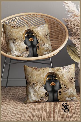کوسن و روکش کوسن زرد مخمل SasoHome - کد 876190698