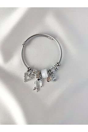 دستبند استیل (فولاد) طوسی زنانه استیل (فولاد) ARYA DESİGN - کد 876262831