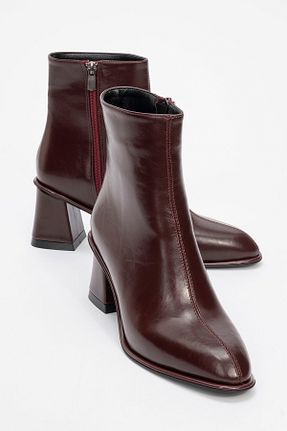 بوت / نیم بوت زرشکی زنانه چرم مصنوعی luvishoes - کد 876276466