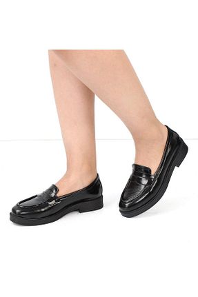 کفش لوفر مشکی زنانه چرم لاکی Celal Gültekin - کد 876279460