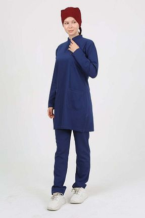 ست بالاتنه و پائین تنه سرمه ای زنانه بافتنی Nevsa - کد 876292809
