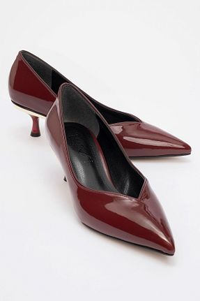 کفش پاشنه بلند کلاسیک زرشکی زنانه چرم مصنوعی luvishoes - کد 876284864