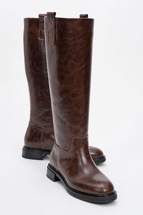 چکمه قهوه ای زنانه چرم مصنوعی luvishoes - کد 876286592