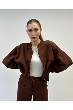 ست بالاتنه و پائین تنه قهوه ای زنانه بافتنی ossons - کد 876292044