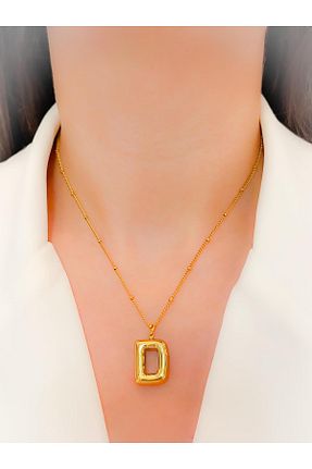 گردنبند استیل ( فولاد ) طلائی استیل ضد زنگ Trinos - کد 876315359