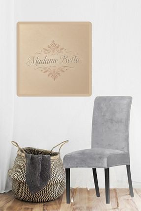 کاور صندلی طوسی مخمل MADAME BELLA - کد 876335321