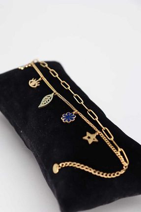 دستبند استیل (فولاد) طلائی زنانه استیل (فولاد) TUM TUM - کد 780341501