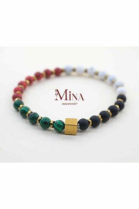 دستبند جواهر سبز زنانه سنگ طبیعی Mina Souvenir - کد 876371973