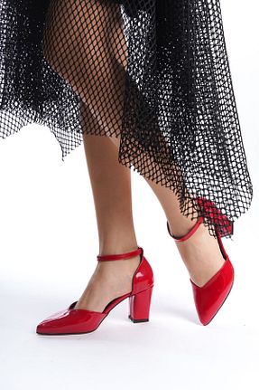 کفش پاشنه بلند کلاسیک قرمز زنانه چرم مصنوعی MTZ MODA - کد 876372975
