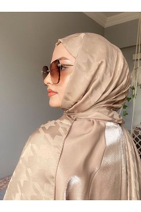 شال قهوه ای زنانه ابریشم ALLURİNG - کد 876406329