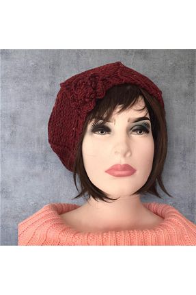 کلاه زرشکی زنانه پشمی mothersdid - کد 876437326
