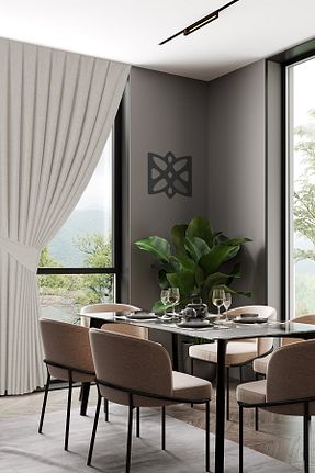 پرده زمینه طوسی پلی استر MARİTSA - کد 332521796
