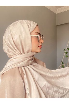 شال بژ زنانه ابریشم ALLURİNG - کد 876408160