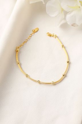 دستبند نقره طلائی زنانه 925 عیار İSTANBULTAKI925 - کد 853210948