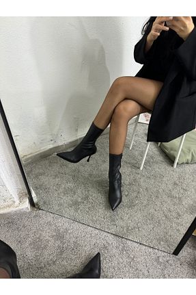 بوت / نیم بوت مشکی زنانه چرم مصنوعی MYVOLANTE - کد 865260994