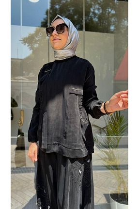 تونیک حجاب مشکی زنانه پنبه ای MissWhence - کد 876629739