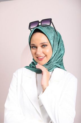 روسری فیروزه ای پنبه پلی استر lamella - کد 876498861